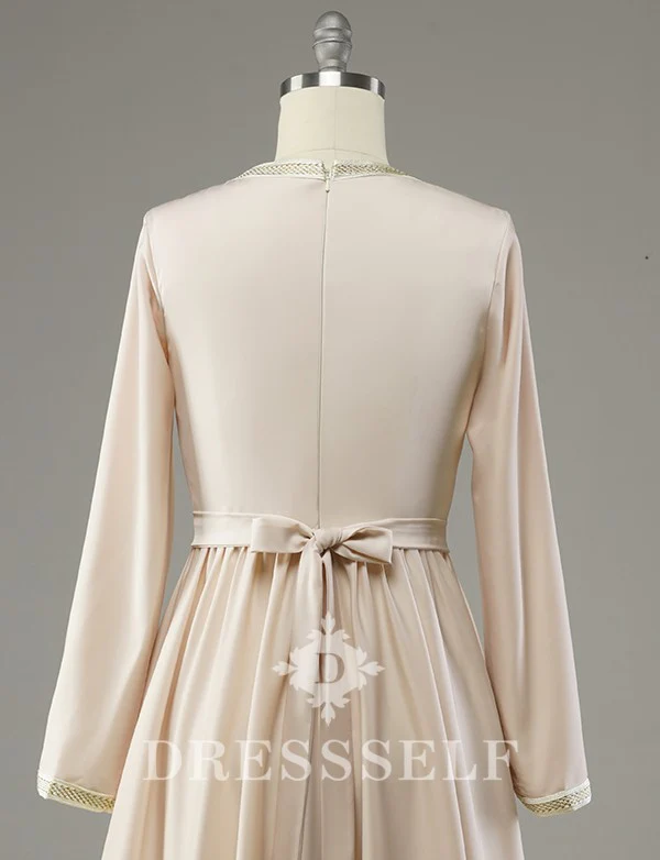 Caftan Marocain Simple Champagne – Image 7