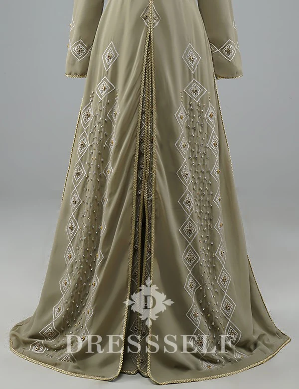 Robe de Soirée Caftan Marocain Grise – Image 6