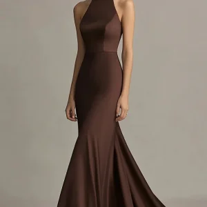 Café Sirène Dos Nu Col Robe Longue Formulante